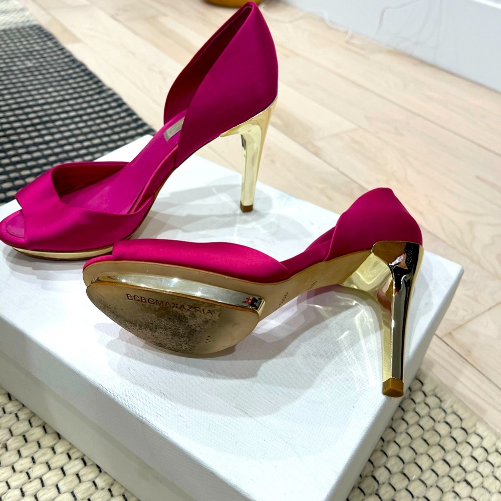 Pink BCBG Heels worn once for a wedding.